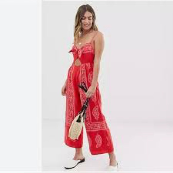 Free People Pants - Free People Feel the Sun Bandana Jumpsuit Size 0
